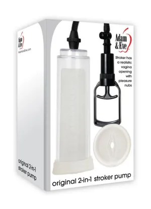 Adam & Eve Original 2-in-1 Stroker Pump - Versatile Male Masturbation Device with Dual Action for Enhanced Pleasure