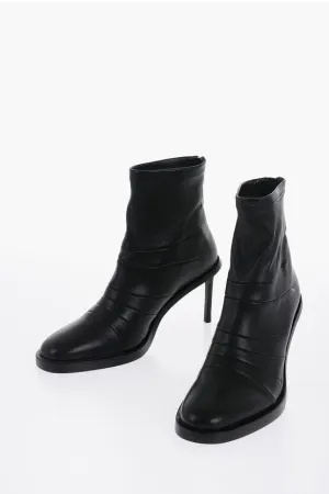 Ann Demeulemeester Leather HEDY Sock Boots with Embroderies