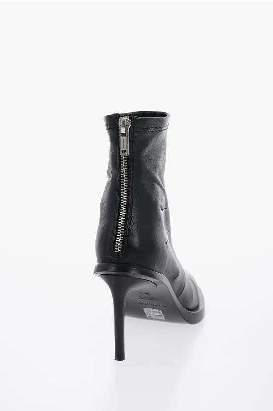 Ann Demeulemeester Leather HEDY Sock Boots with Embroderies