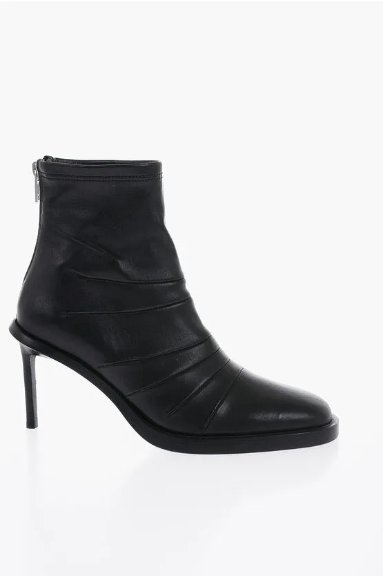 Ann Demeulemeester Leather HEDY Sock Boots with Embroderies