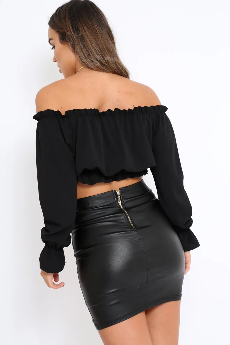 Black Key Hole Bust Crop Top - Caitie