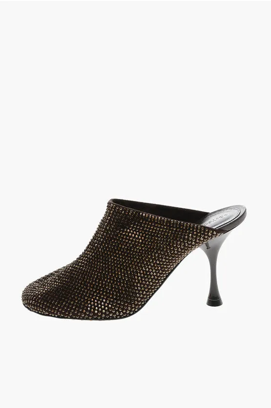 Bottega Veneta Round Toe COURTNEY Mules with Rhinestones All-Over