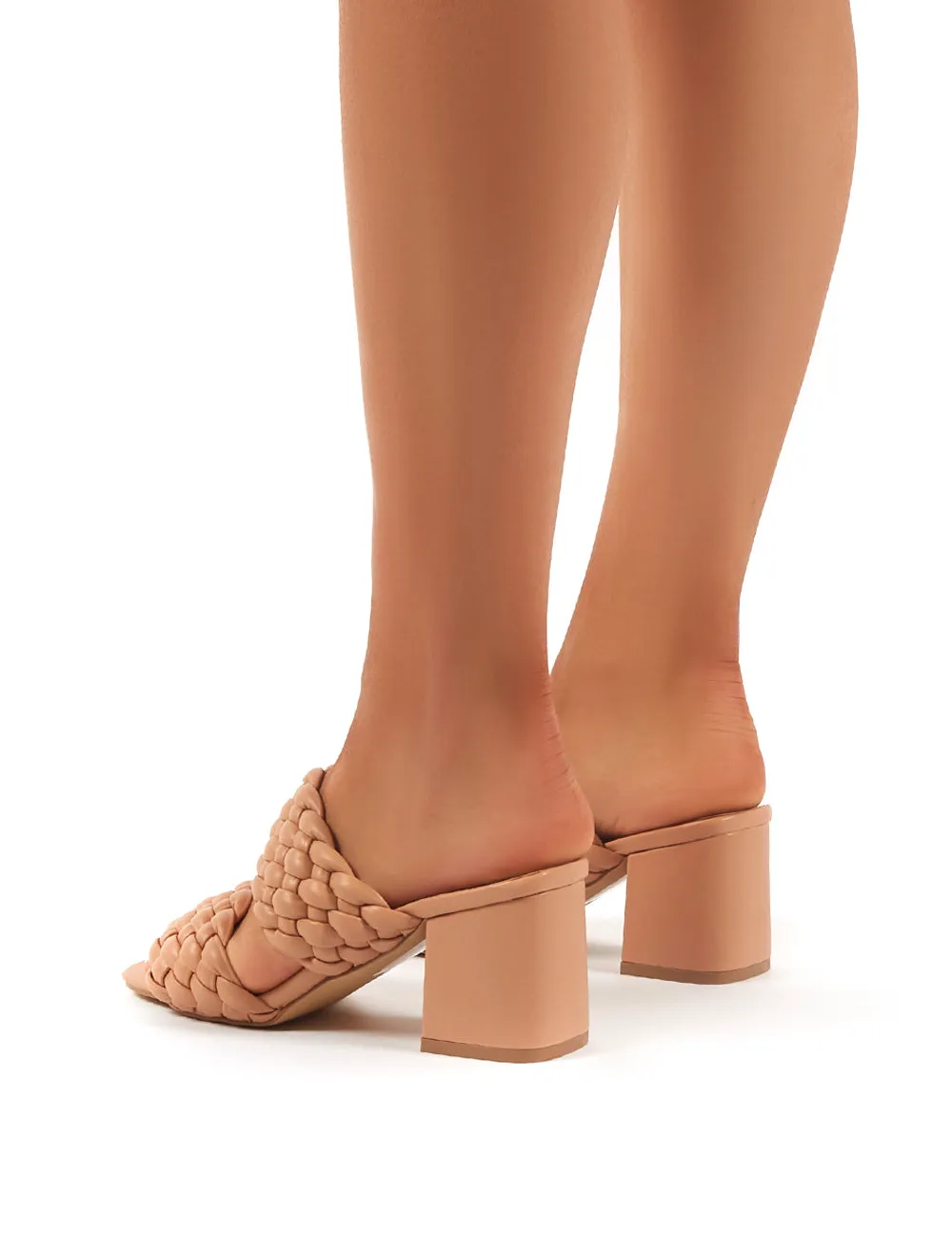 Stylish Nude Block Heeled Mules for Women by Chelsee
