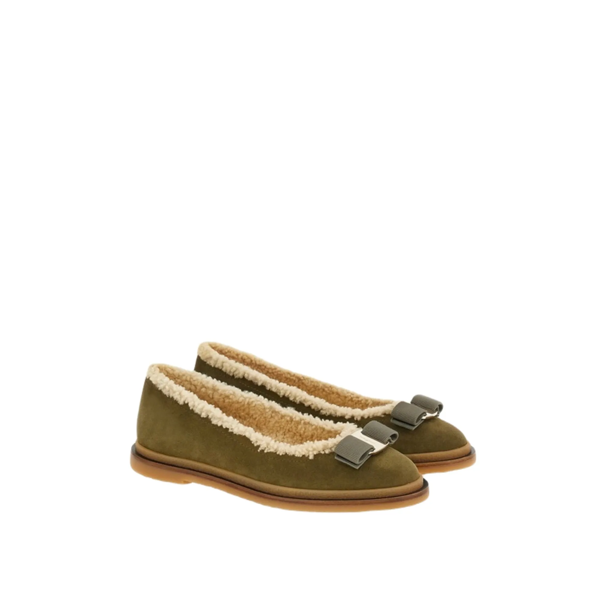 Ferragamo Varina Par F Women's Ballets Green