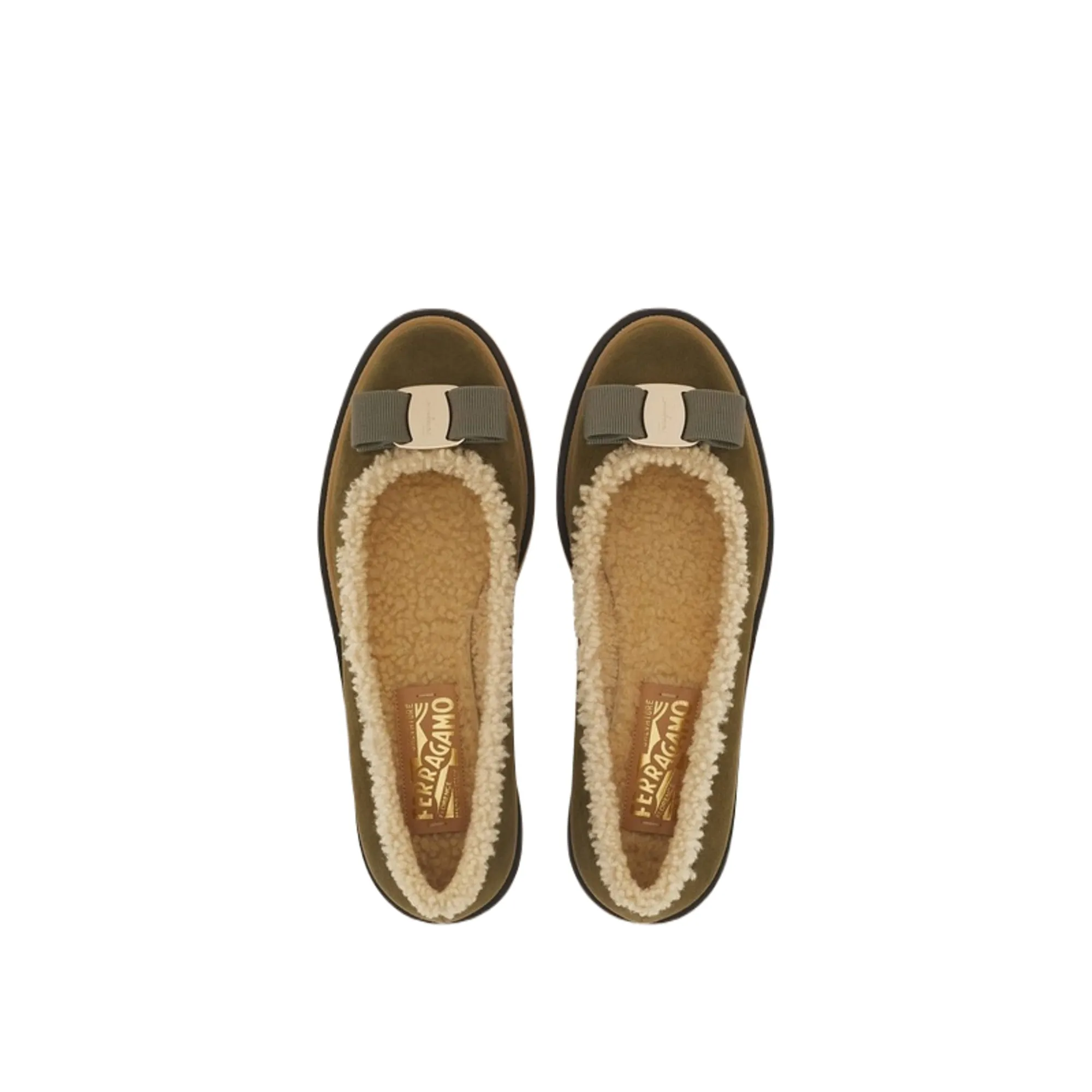 Ferragamo Varina Par F Women's Ballets Green
