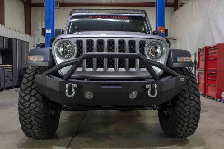 Fishbone Mid-Width Winch Front Bumper for Jeep Wrangler JL & Jeep Gladiator