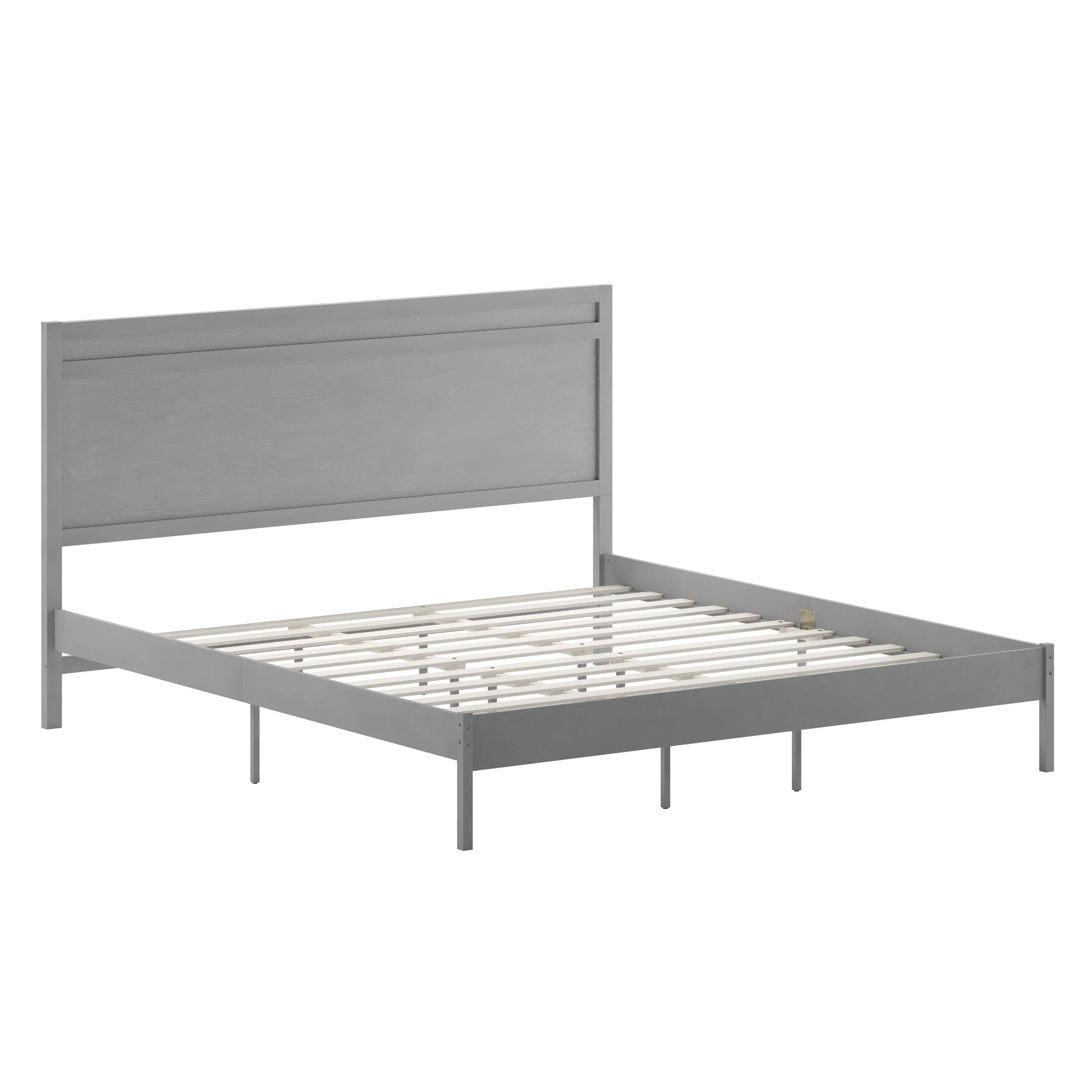Gray King Wooden Platform Bed MG-09003KB-K-GRYWSH-GG