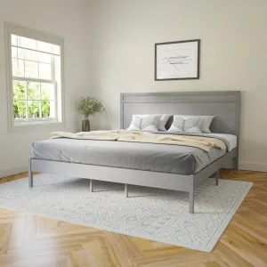 Gray King Wooden Platform Bed MG-09003KB-K-GRYWSH-GG