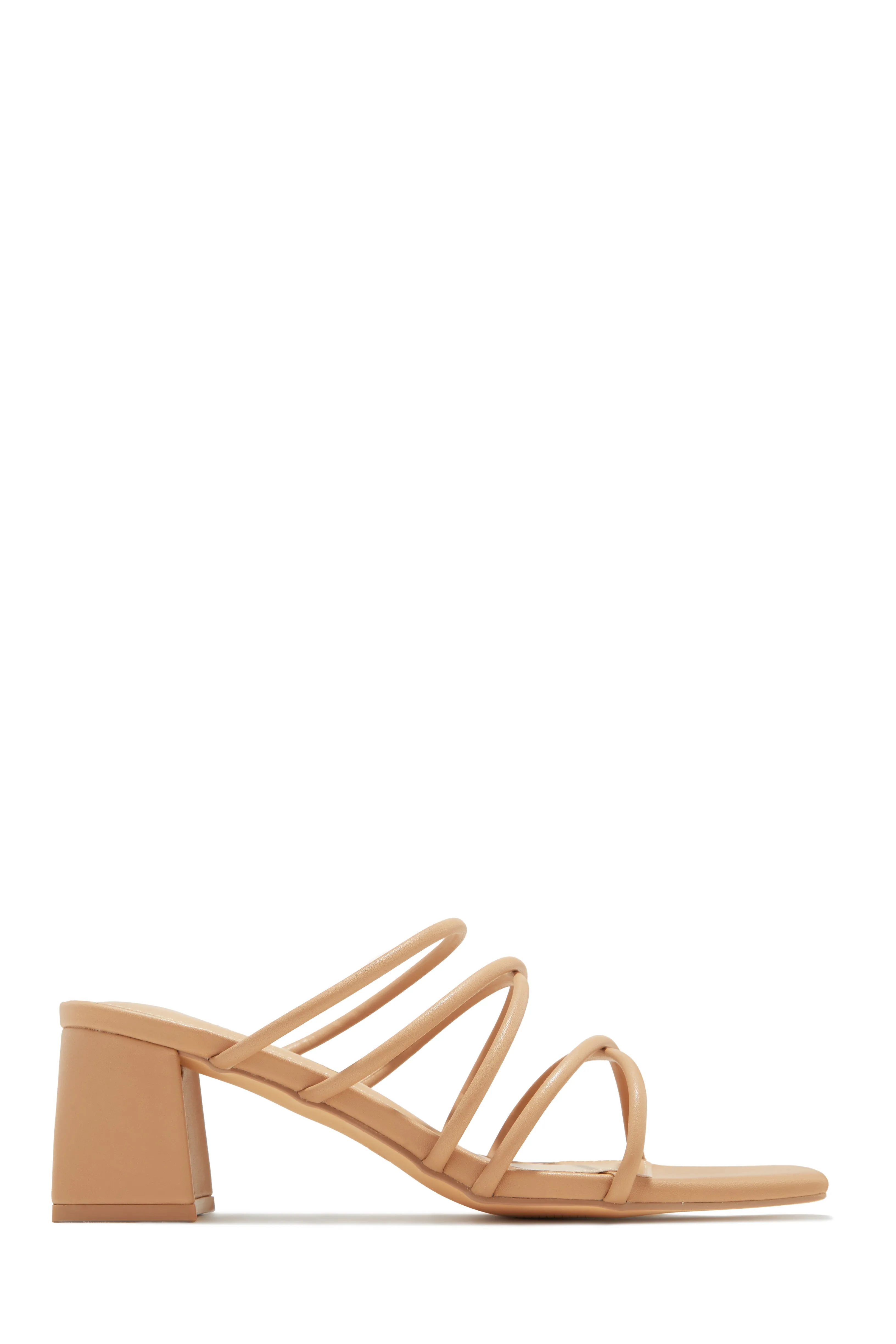 Hannah Block Mid Heel Mules - White