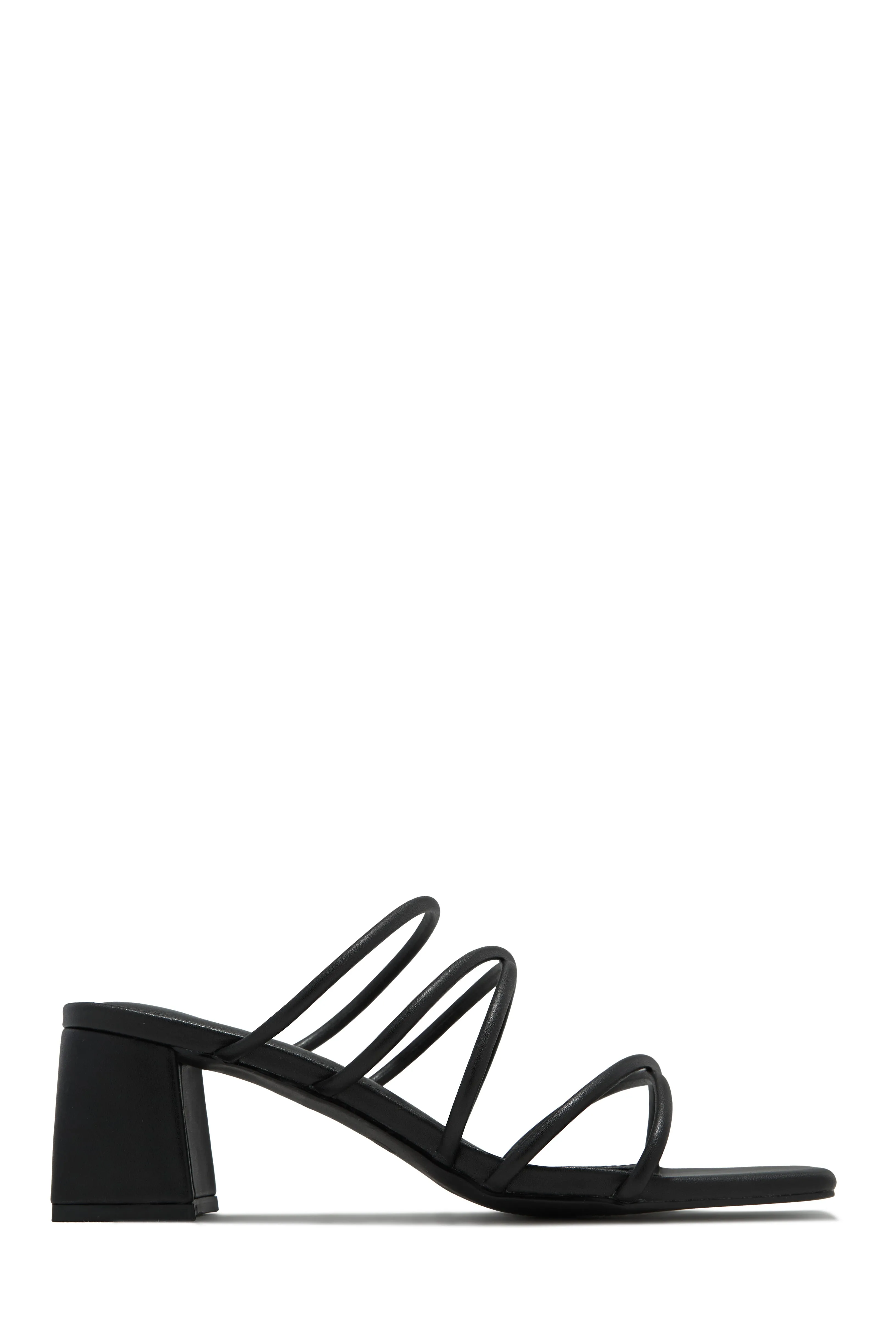 Hannah Block Mid Heel Mules - White