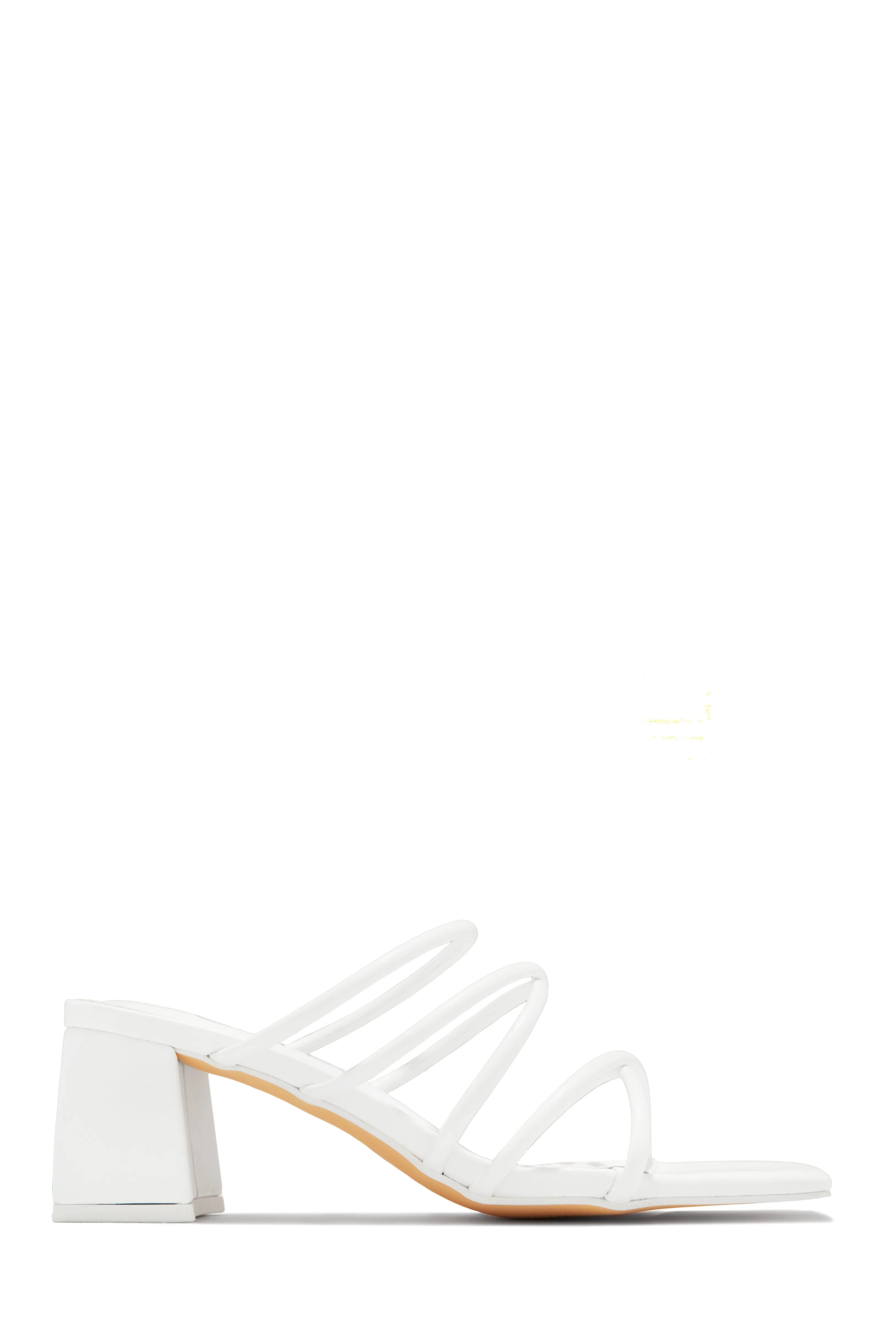 Hannah Block Mid Heel Mules - White
