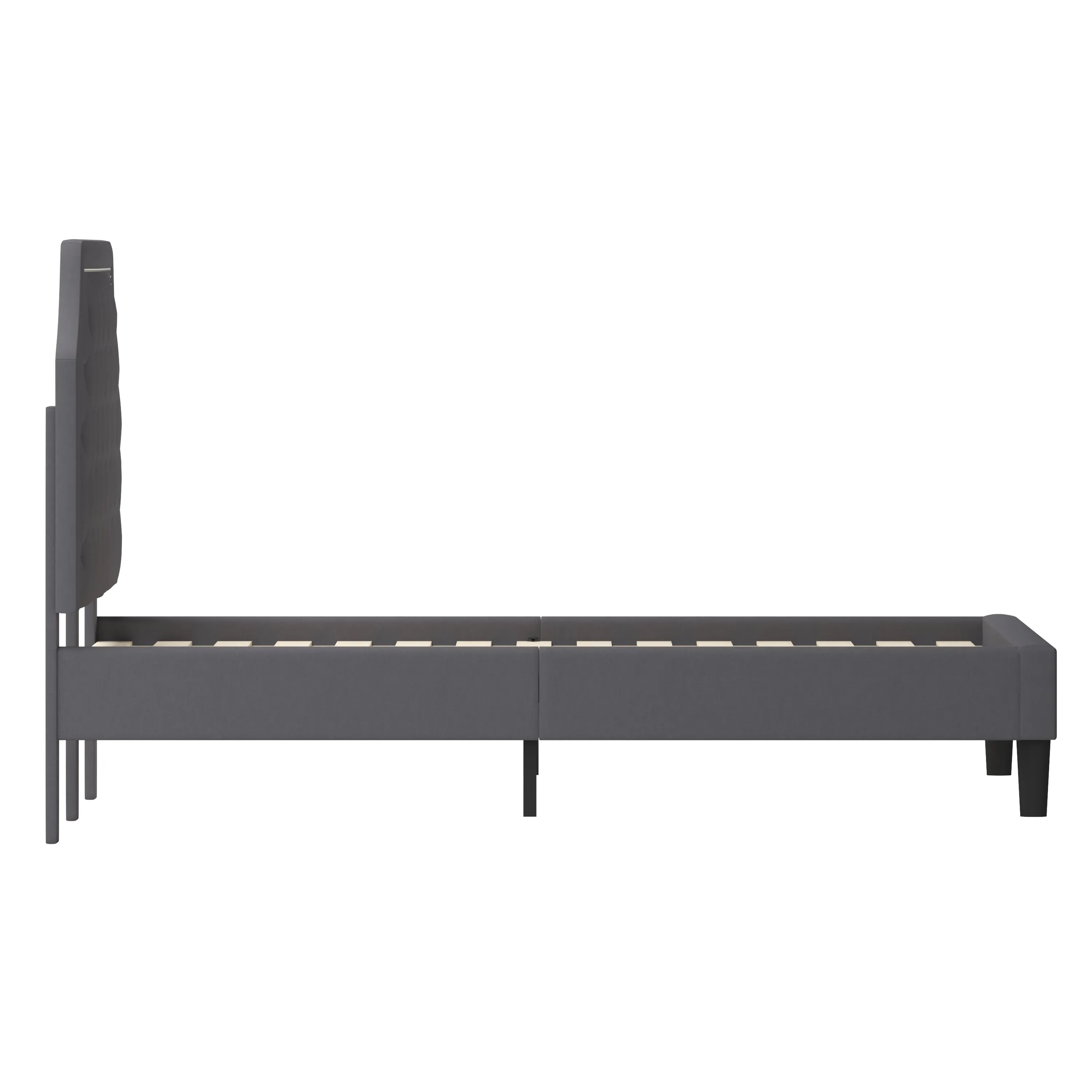 King Platform Bed-Dark Gray SL-BK4-K-DG-GG
