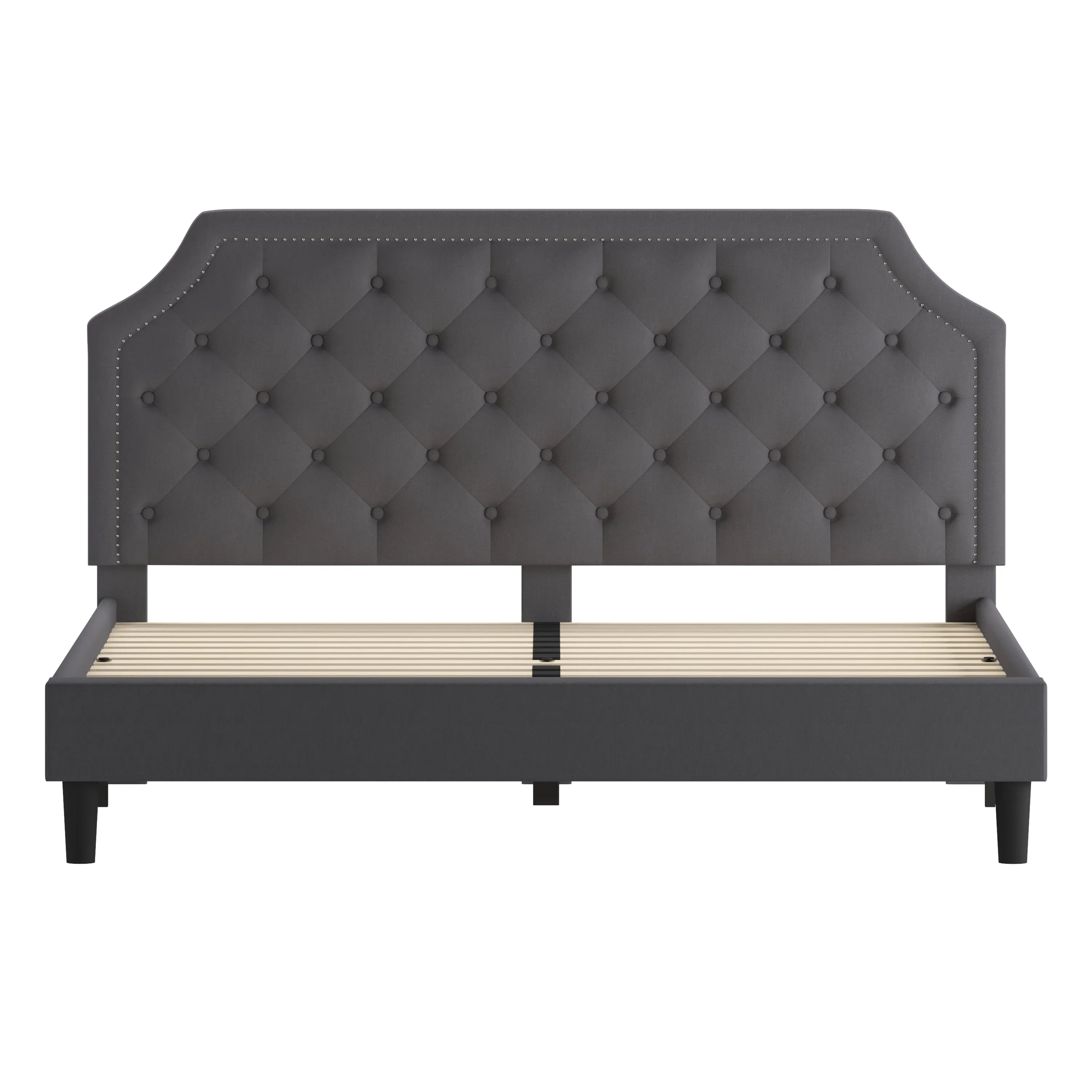 King Platform Bed-Dark Gray SL-BK4-K-DG-GG