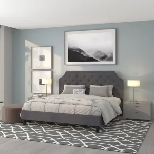 King Platform Bed-Dark Gray SL-BK4-K-DG-GG