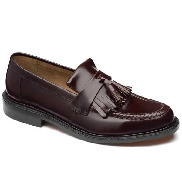 LOAKE Brighton Oxblood Leather Tassel Loafers - Premium Quality Mens Shoes