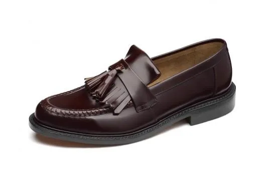 LOAKE Brighton Oxblood Leather Tassel Loafers - Premium Quality Mens Shoes