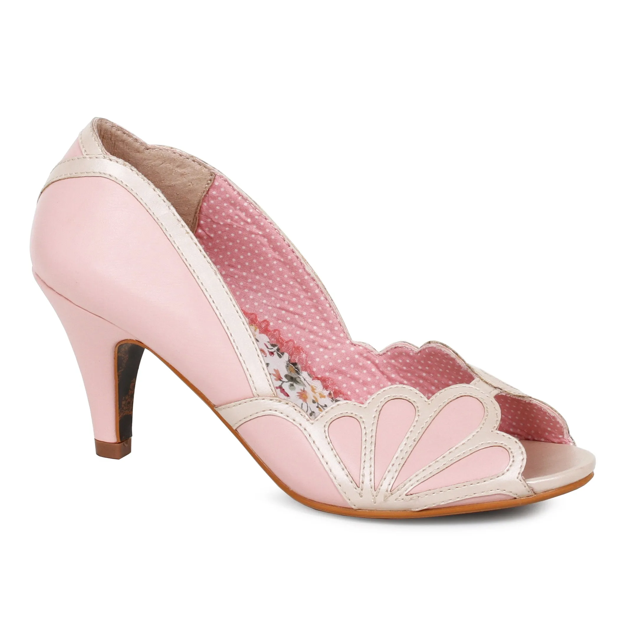 Metallic Detailing Peep Toe Heel