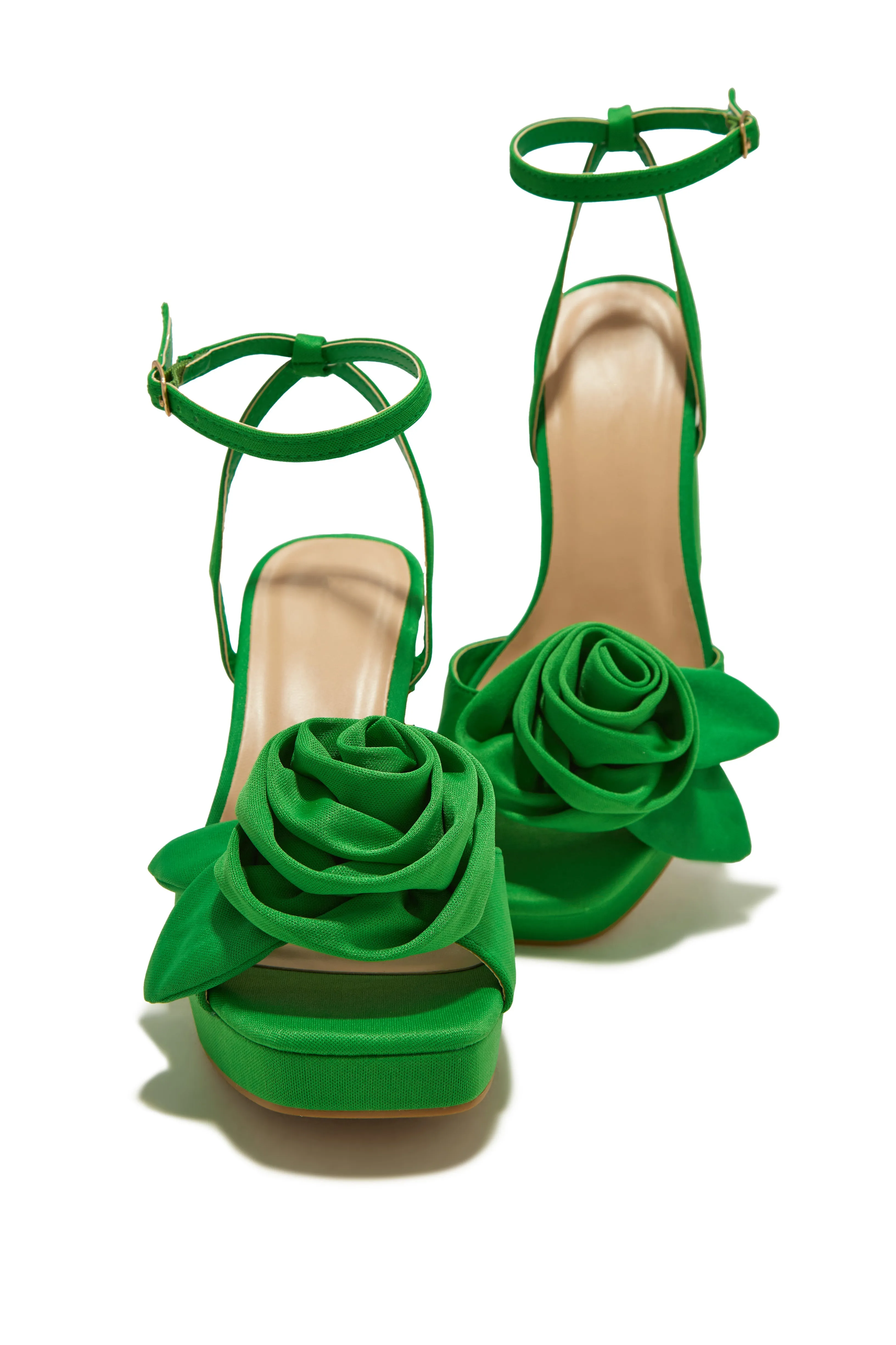 Michelle Platform Block High Heels - Green