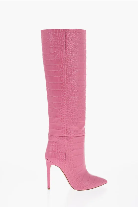 Paris Texas Croco Effect Leather Stiletto Heel Boot