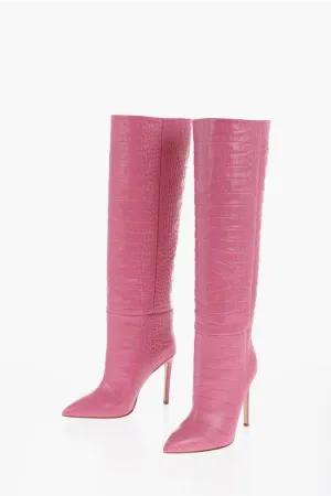 Paris Texas Croco Effect Leather Stiletto Heel Boot