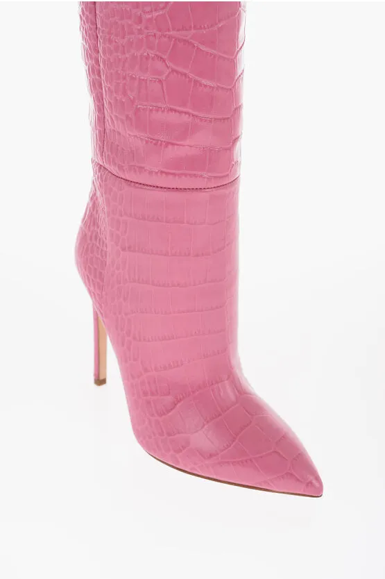 Paris Texas Croco Effect Leather Stiletto Heel Boot
