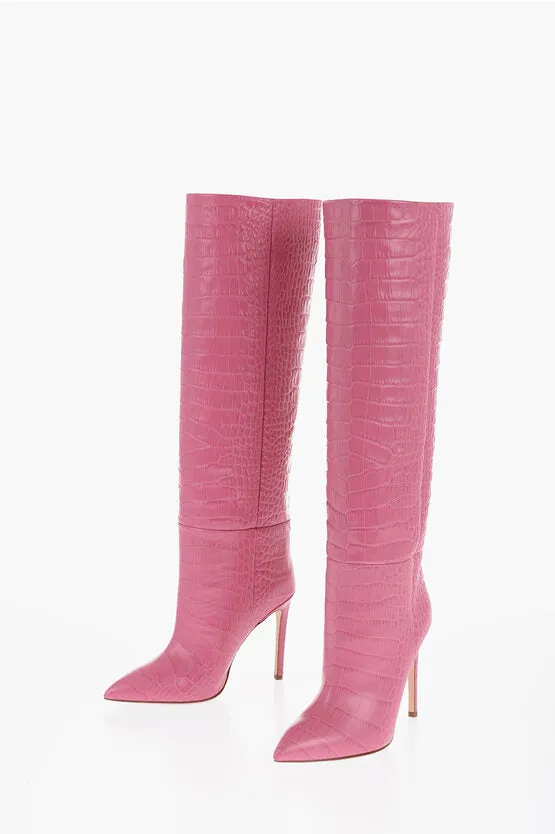 Paris Texas Croco Effect Leather Stiletto Heel Boot