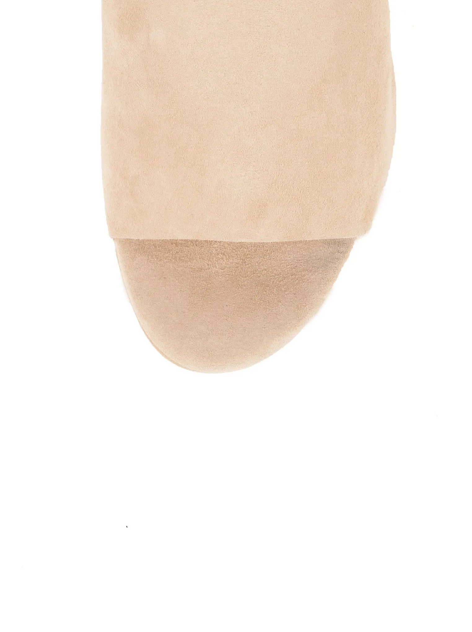 Suede High Heel Peep Toe 110mm Mule - Beige