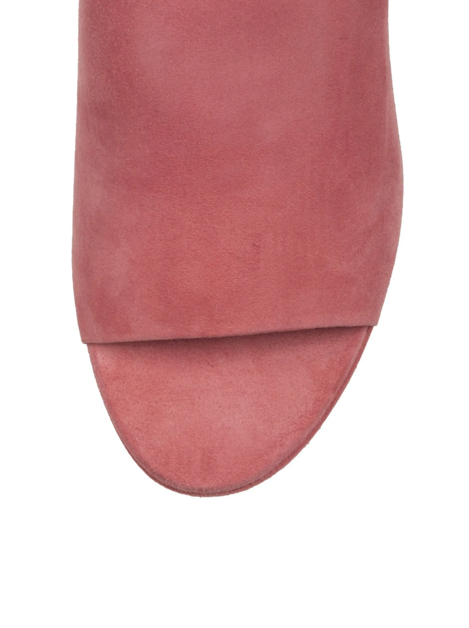 Suede Platform 90mm Peep Toe Mule - Blush