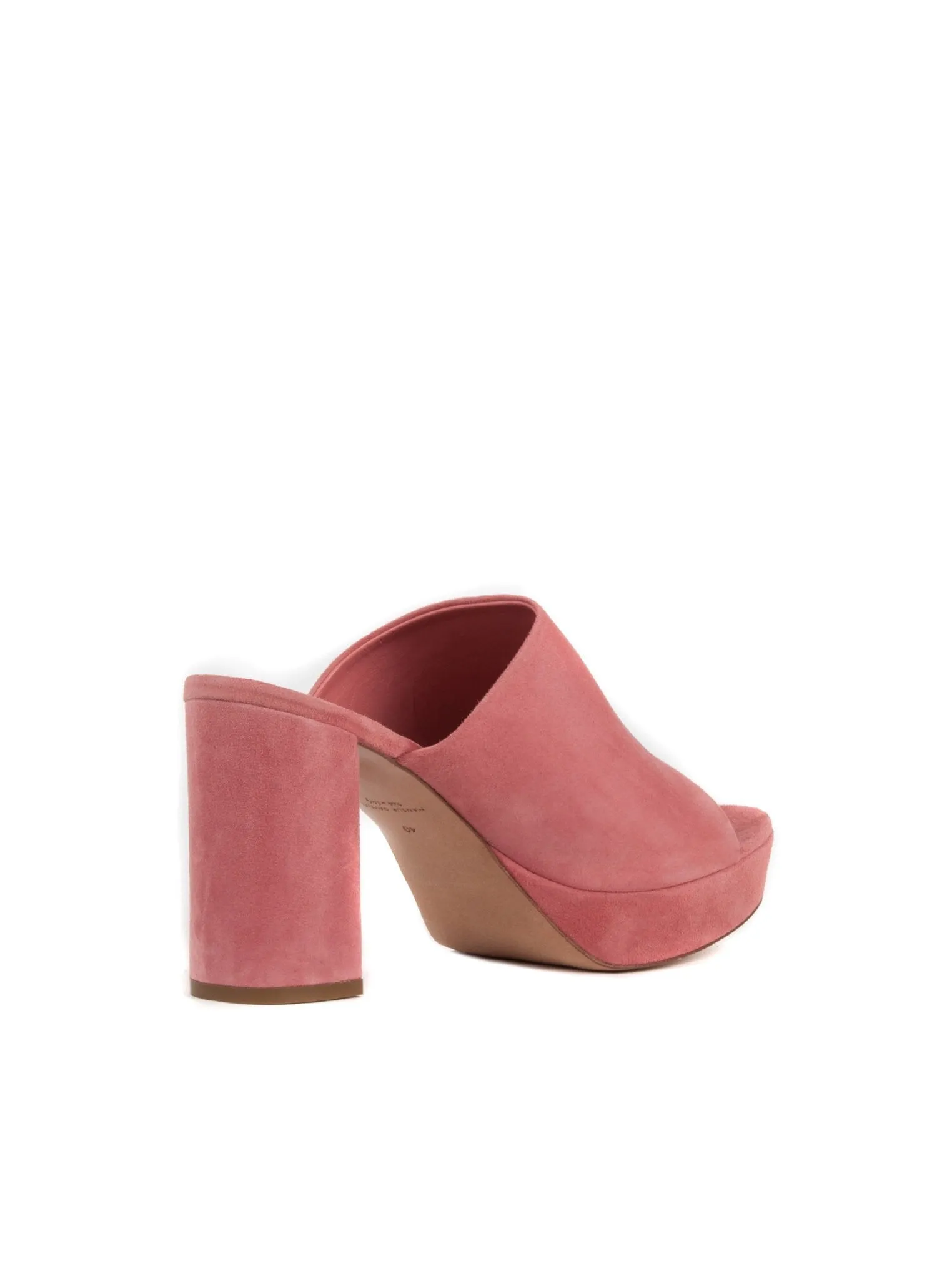 Suede Platform 90mm Peep Toe Mule - Blush