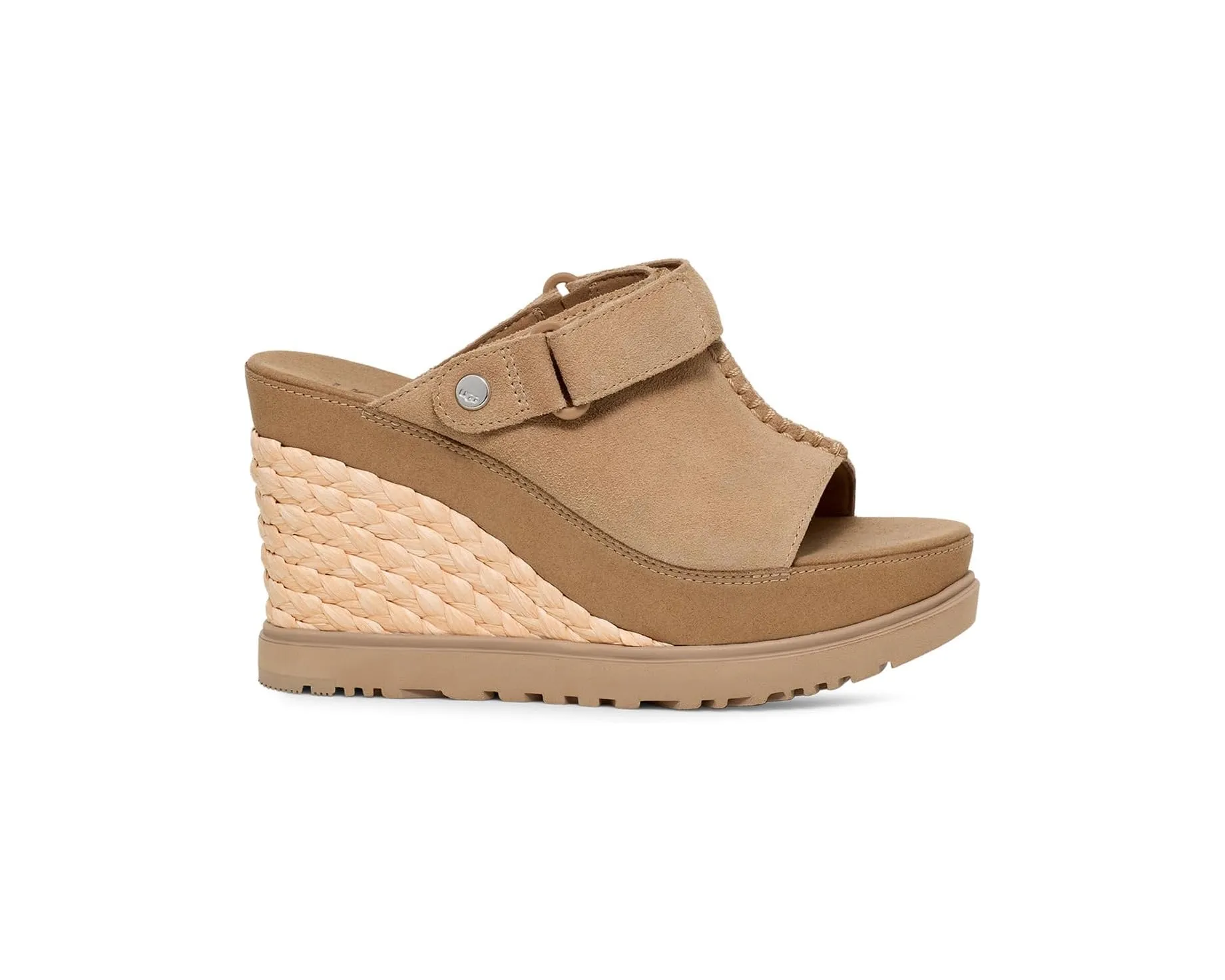 Adjustable Women’s UGG Abbot Wedge Sandals in Sand
