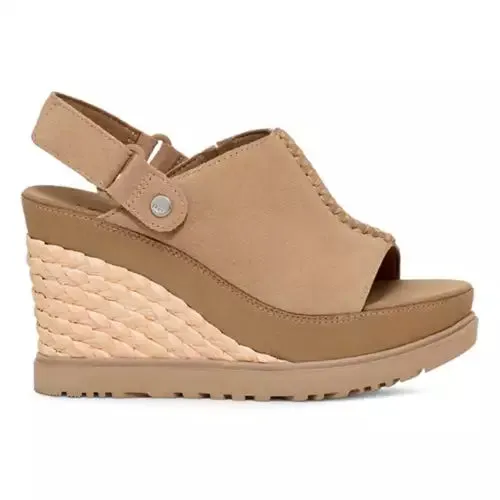 Adjustable Women’s UGG Abbot Wedge Sandals in Sand
